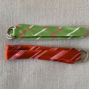 Two J. Crew 100% silk belts